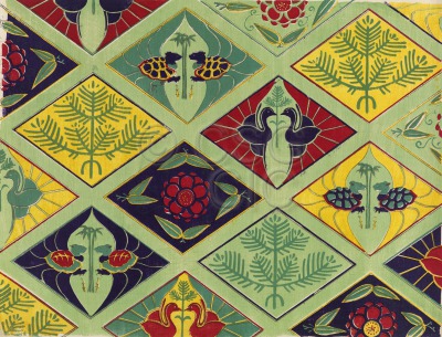 Woodblock print with a large...